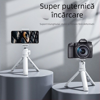 Mini stabilizator pentru telefon pentru birou, gimbal cu rotație de 360°, portabil, construcție metalică; Bluetooth; telecomandă inclusă