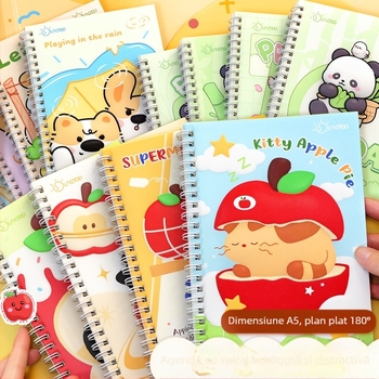 Caiet cu spirală, seria Cartoon, 76 de pagini, personalizare disponibilă