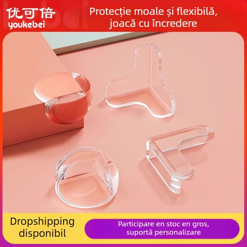 Protecții de colț Ecoplus pentru mese și dulapuri, colț drept, protecție anti-coliziune, lot 4000, barcode 6942103905063