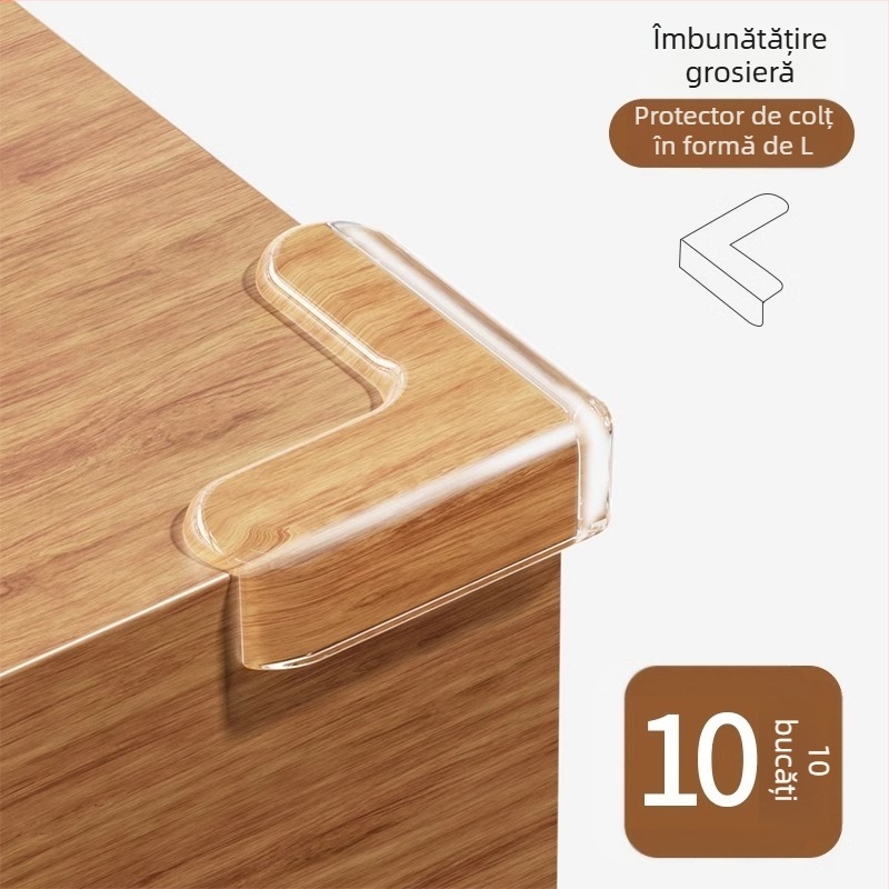 Protecții de colț Ecoplus pentru mese și dulapuri, colț drept, protecție anti-coliziune, lot 4000, barcode 6942103905063