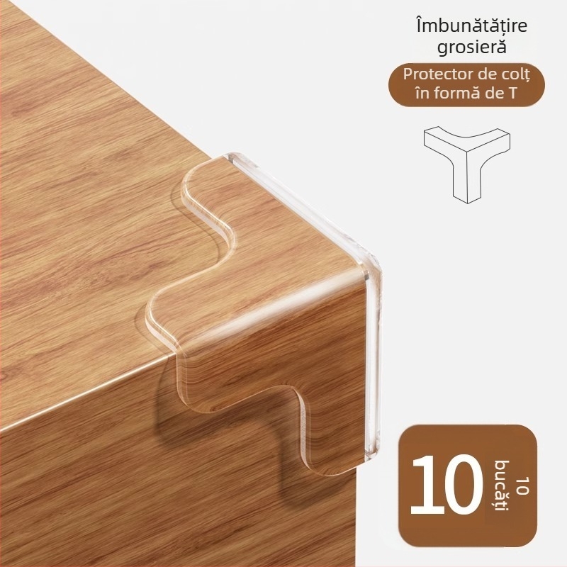 Protecții de colț Ecoplus pentru mese și dulapuri, colț drept, protecție anti-coliziune, lot 4000, barcode 6942103905063