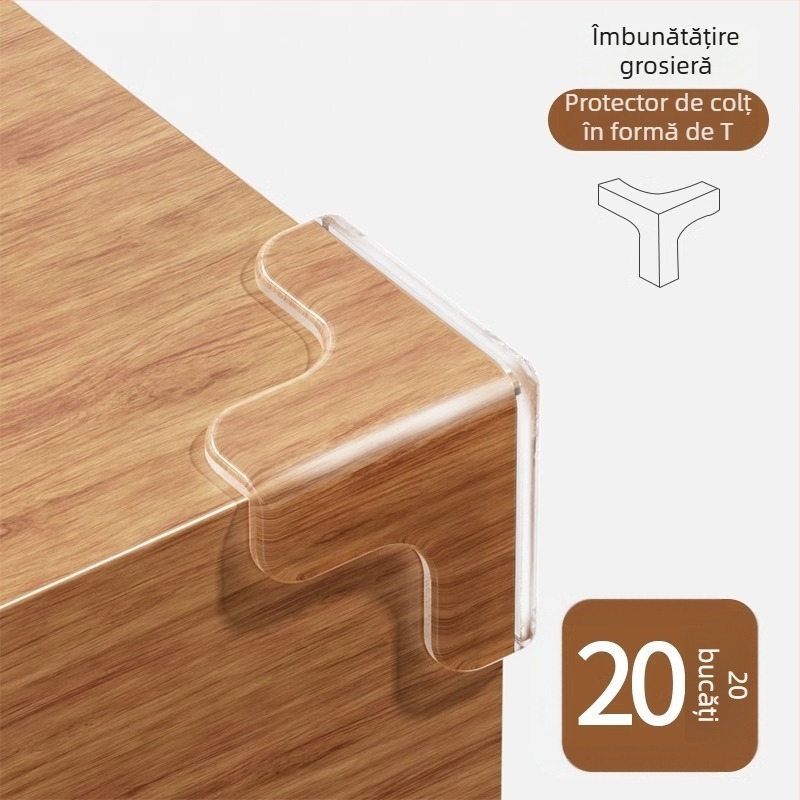 Protecții de colț Ecoplus pentru mese și dulapuri, colț drept, protecție anti-coliziune, lot 4000, barcode 6942103905063