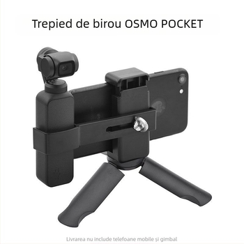 Suport fix Osmo Pocket pentru cameră și telefon, stabilizator de tip trepied pliabil (Material: plastic; Capacitate de încărcare: 2–5 kg; Număr secțiuni: 1; Greutate: 0,2 kg)