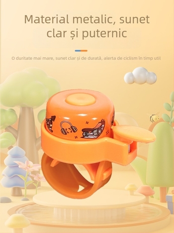 Clopot pentru bicicletă și trotină pentru copii, din aliaj de aluminiu, curea pentru ghidon