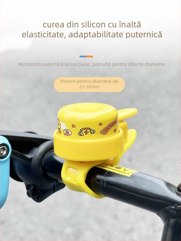 Clopot pentru bicicletă și trotină pentru copii, din aliaj de aluminiu, curea pentru ghidon