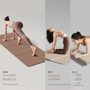 Covoraș de yoga pliabil – material Silk Flower, antiderapant și izolator fonic, grosime 0.8 cm