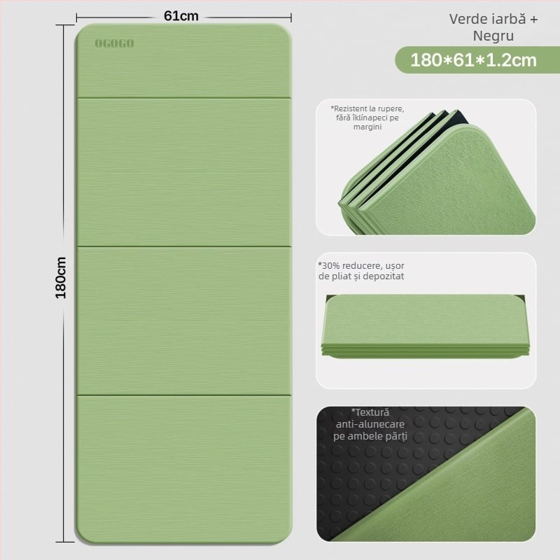 Covoraș de yoga pliabil – material Silk Flower, antiderapant și izolator fonic, grosime 0.8 cm