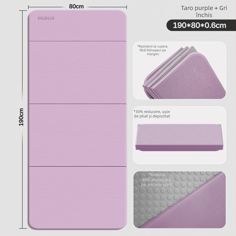 Covoraș de yoga pliabil – material Silk Flower, antiderapant și izolator fonic, grosime 0.8 cm