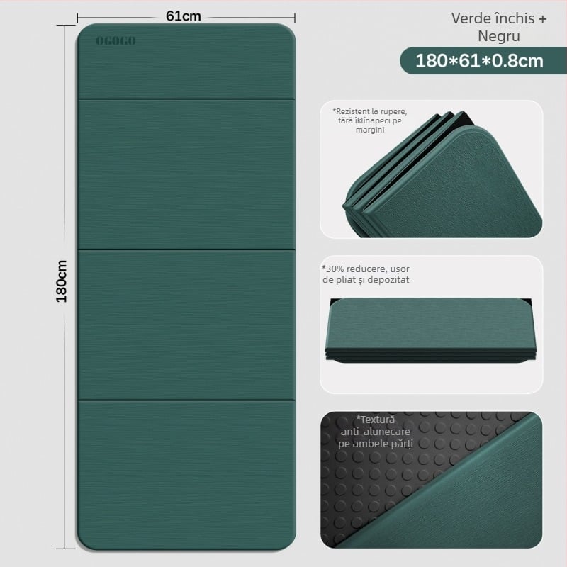 Covoraș de yoga pliabil – material Silk Flower, antiderapant și izolator fonic, grosime 0.8 cm