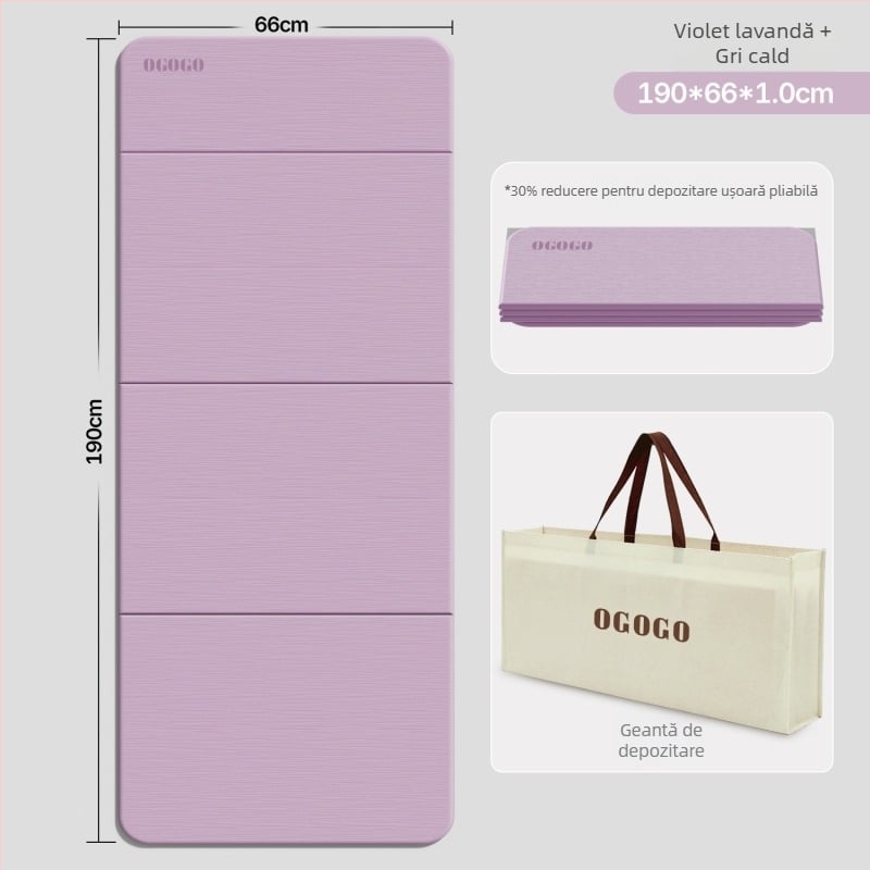 Covoraș de yoga pliabil – material Silk Flower, antiderapant și izolator fonic, grosime 0.8 cm