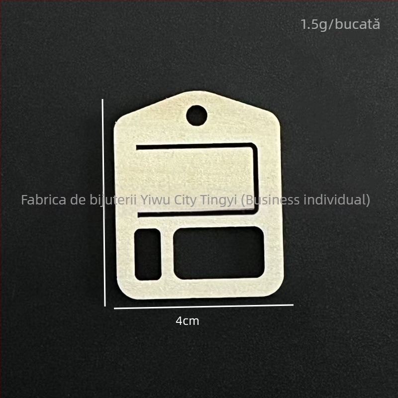 Etichetă rotundă din lemn perforată pentru agățat, cu gravură laser și etichetă scrisă de mână, accesoriu decorativ gol, cod produs 035, material lemn, stil minimalist modern.