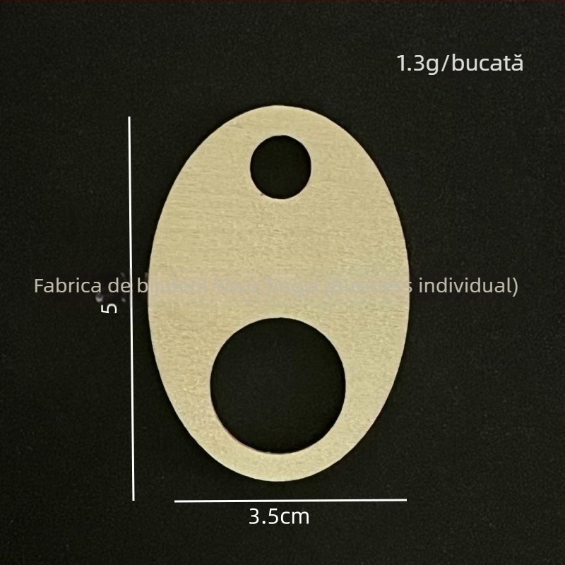 Etichetă rotundă din lemn perforată pentru agățat, cu gravură laser și etichetă scrisă de mână, accesoriu decorativ gol, cod produs 035, material lemn, stil minimalist modern.