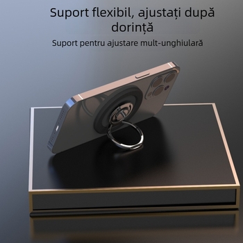 Suport inel magnetic pentru telefon cu rotație internă, MagSafe din metal, suport rotativ pentru birou și pentru mână