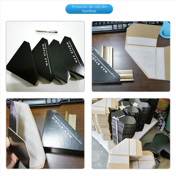 Protector de colț din hârtie cu închidere pentru uși, ferestre și oglinzi — protector de colț din hârtie cu trei fețe, din kraft și carton ondulat, pentru rame