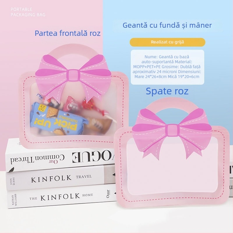 Geantă cadou cu funda desenată, stand-up pentru copii, ambalaj Zhongpeng, logo personalizabil