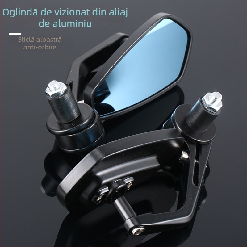 MOXI oglindă pentru ghidonul motocicletelor – pătrată, din aluminiu, serie mare, modificare