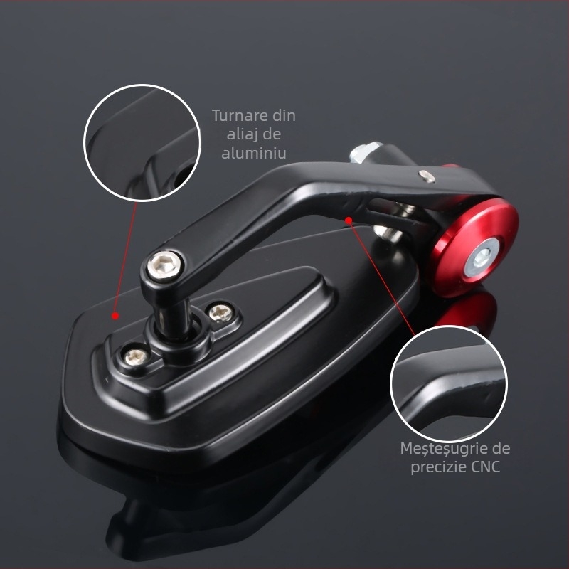 MOXI oglindă pentru ghidonul motocicletelor – pătrată, din aluminiu, serie mare, modificare
