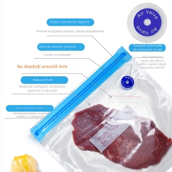 Set de pungi de vid cu model pentru ambalarea alimentelor, pentru consumabile de imprimare 3D, pungi sigilate din nylon, rezistente între -60°C și 100°C, compatibile cu microundele