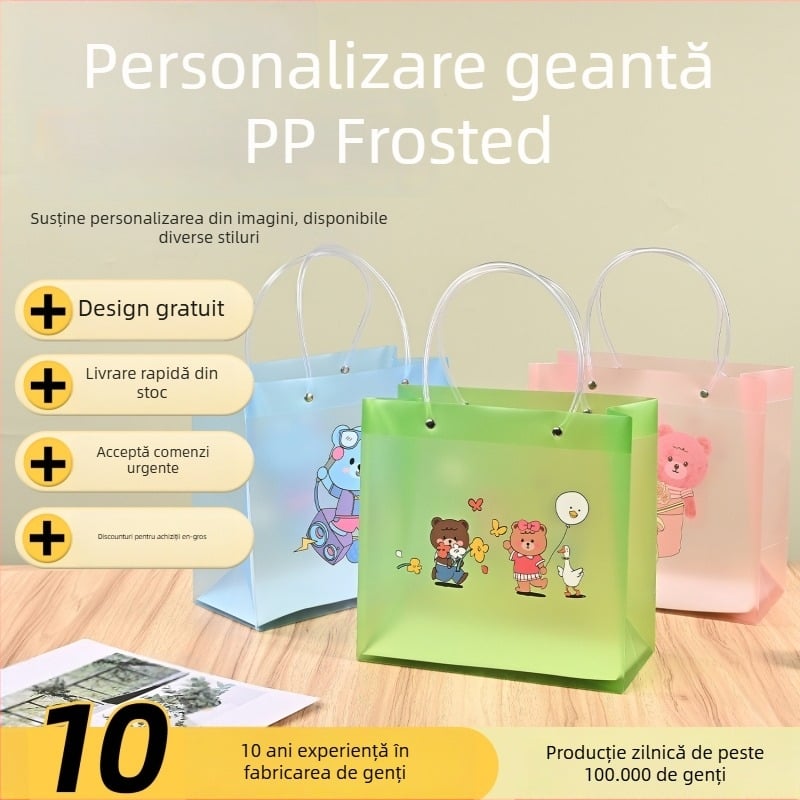 Geantă PP de mână, PVC transparent, din plastic dur (Cod produs: Internet celebrity bag; Grosime cu dublu strat: 36 silk; Brand: Hong kai; Utilizare: geantă suvenir)