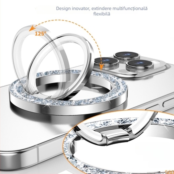 Suport pentru telefon cu inel MagSafe, pe suport de birou - luciu din rășină epoxidică, aliaj de zinc, personalizabil