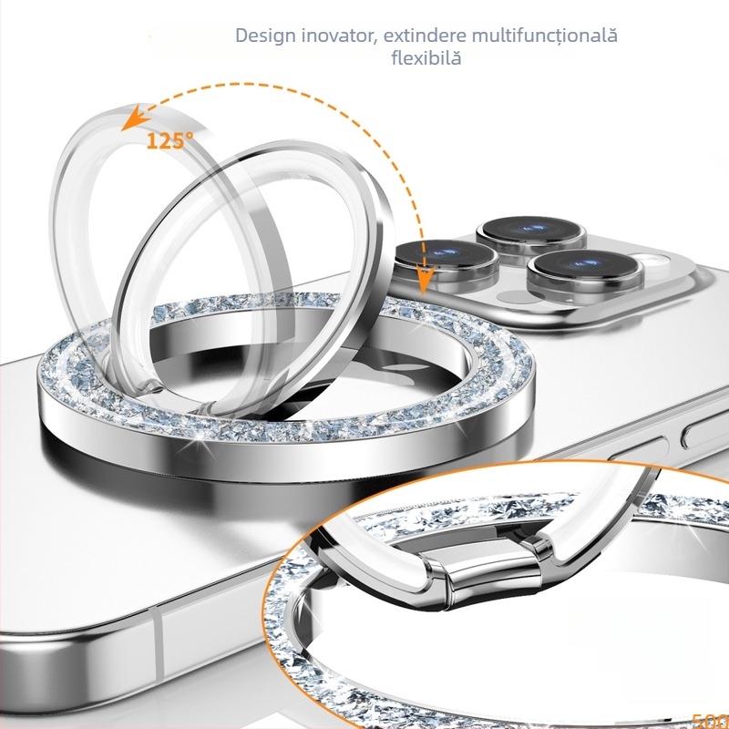 Suport pentru telefon cu inel MagSafe, pe suport de birou - luciu din rășină epoxidică, aliaj de zinc, personalizabil