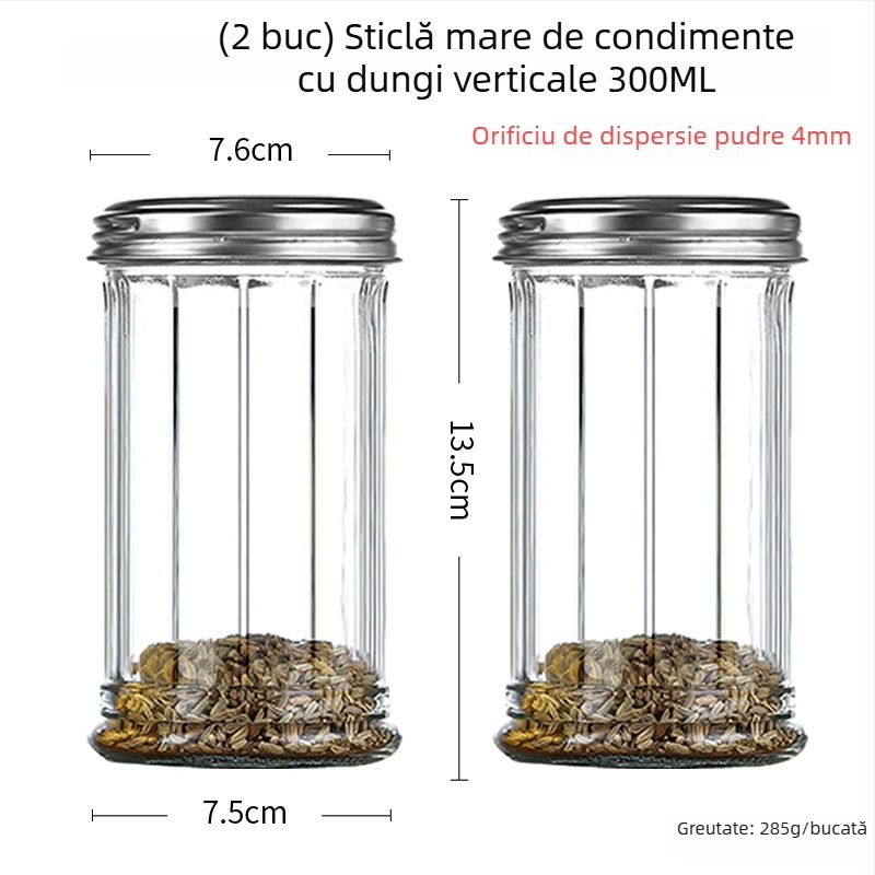 Sticlă pentru condimente cu dozator pentru piper și pulbere de chili – grătar, stil creativ