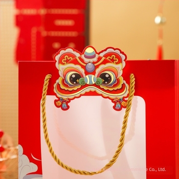 Geantă cadou cu Zodia Căluțului – Geantă de carton, imprimare color + ștanțare, dimensiuni gata + personalizabilă, ambalaj festiv pentru Anul Nou de primăvară