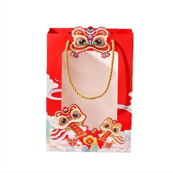 Geantă cadou cu Zodia Căluțului – Geantă de carton, imprimare color + ștanțare, dimensiuni gata + personalizabilă, ambalaj festiv pentru Anul Nou de primăvară