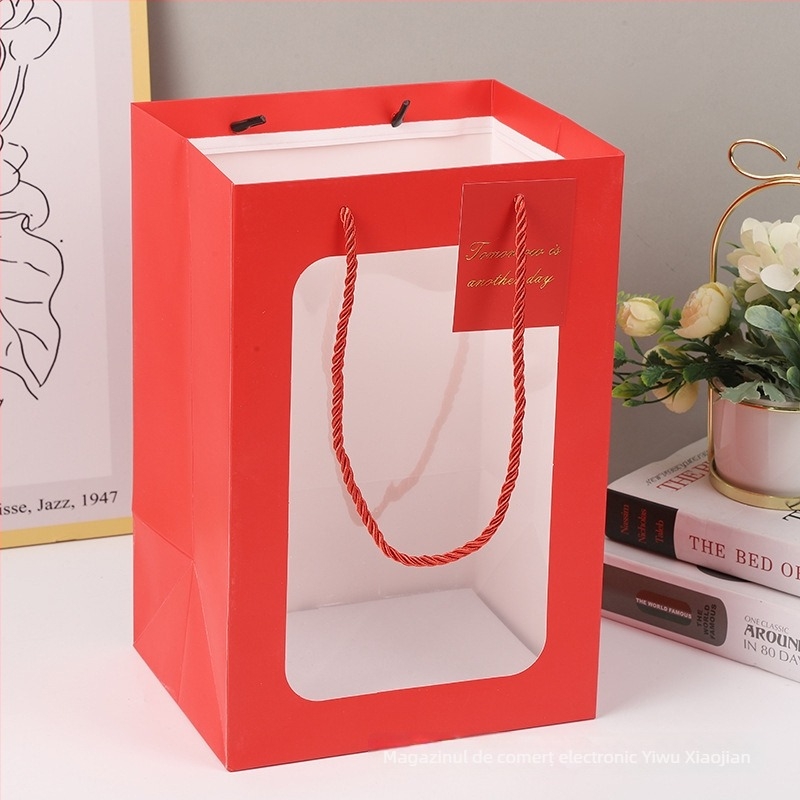 Geantă cadou cu Zodia Căluțului – Geantă de carton, imprimare color + ștanțare, dimensiuni gata + personalizabilă, ambalaj festiv pentru Anul Nou de primăvară