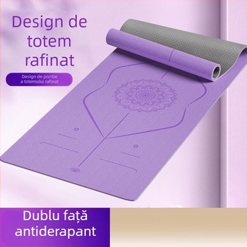 Saltea de yoga din TPE, 6 mm, anti-derapant, absorbant șocuri