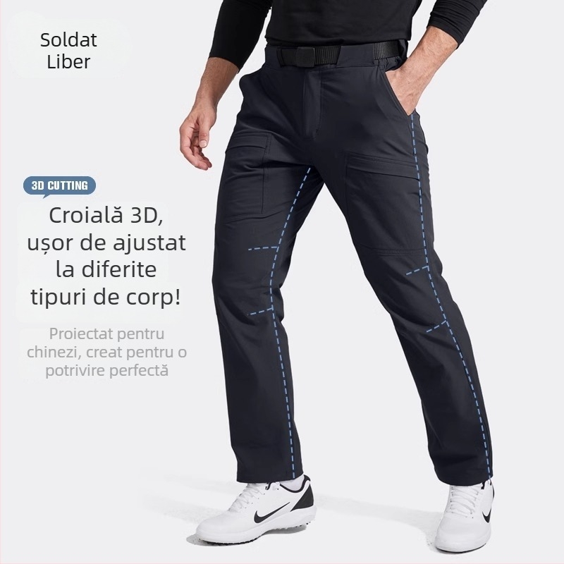 Pantaloni – Soft Shell exterior pentru bărbați, cu fleece, antivânt, pentru iarnă și toamnă, material: amestec de fibre chimice