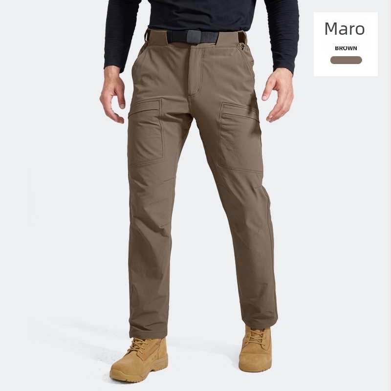 Pantaloni – Soft Shell exterior pentru bărbați, cu fleece, antivânt, pentru iarnă și toamnă, material: amestec de fibre chimice