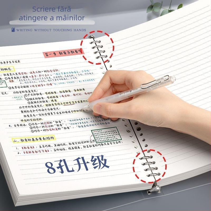 Deli carnet cu foi detașabile, formate disponibile A4/A5/B5, Dowling hârtie, 60 de coli, găuri B5/26