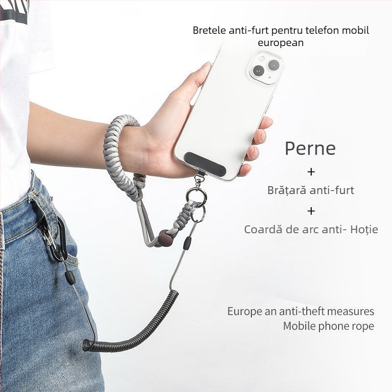 Șnur pentru telefon Pengyi – țesut, cataramă din metal, unisex