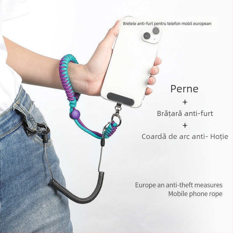 Șnur pentru telefon Pengyi – țesut, cataramă din metal, unisex