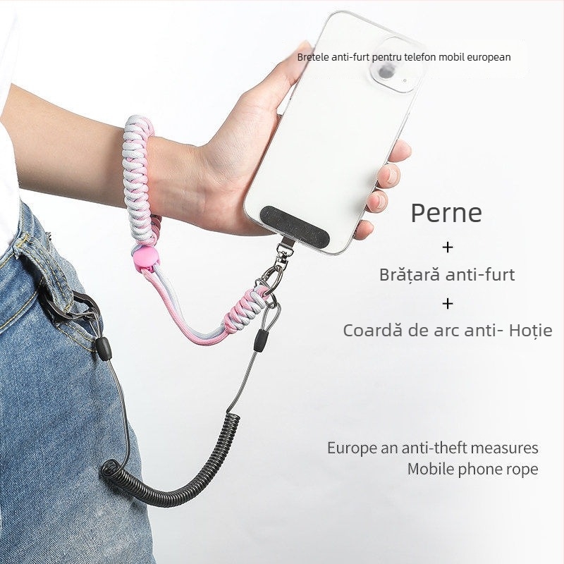 Șnur pentru telefon Pengyi – țesut, cataramă din metal, unisex