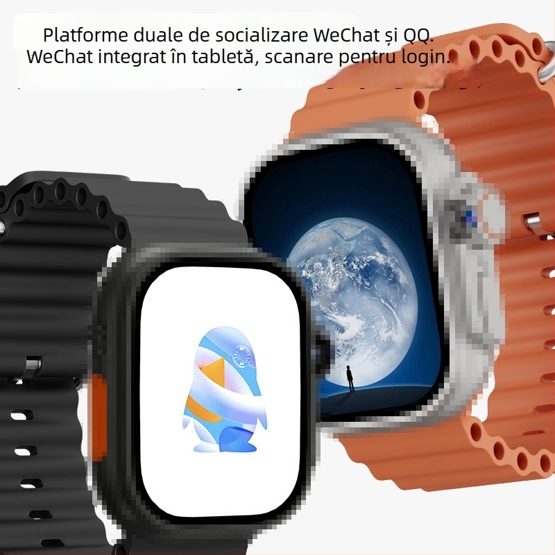 Ceas inteligent cu slot pentru SIM, versiune celulară cu amprentă, afișaj AMOLED, NFC, monitorizare ritm cardiac