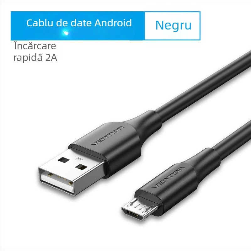 Cablu date Micro USB pentru Android, USB 2.0 — încărcare rapidă, PVC, conector unic