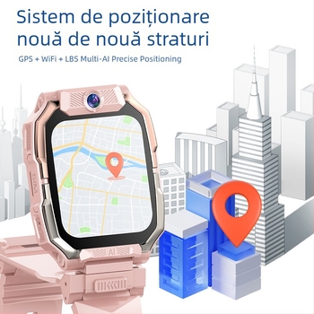 Ceas inteligent pentru copii cu cartelă SIM, 5G, GPS, ecran AMOLED, compatibil Android