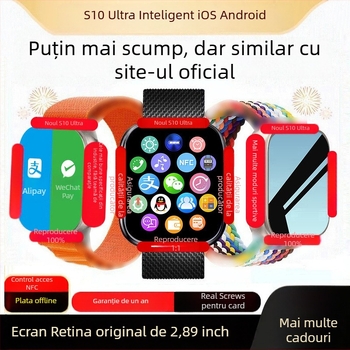 Ceas inteligent cu apel Bluetooth, monitorizare ritm cardiac, tensiune arterială, somn și oxigen din sânge