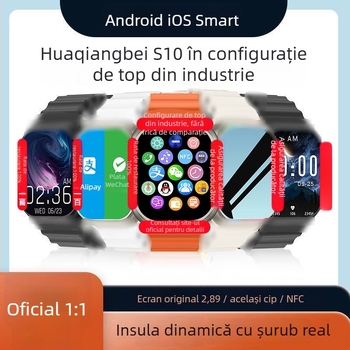 Ceas inteligent cu apel Bluetooth, monitorizare ritm cardiac, tensiune arterială, somn și oxigen din sânge