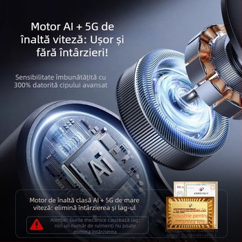 Gimbal AI pentru telefon cu urmărire automată, recunoaștere facială și gesturi, stabilizare a imaginii, telecomandă Bluetooth și iluminare pentru streaming live