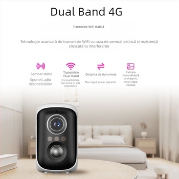 Cameră wireless pentru interior, baterie și detecție AI, obiectiv 3,6 mm, 3 MP, viziune pe timp de noapte, control prin aplicație