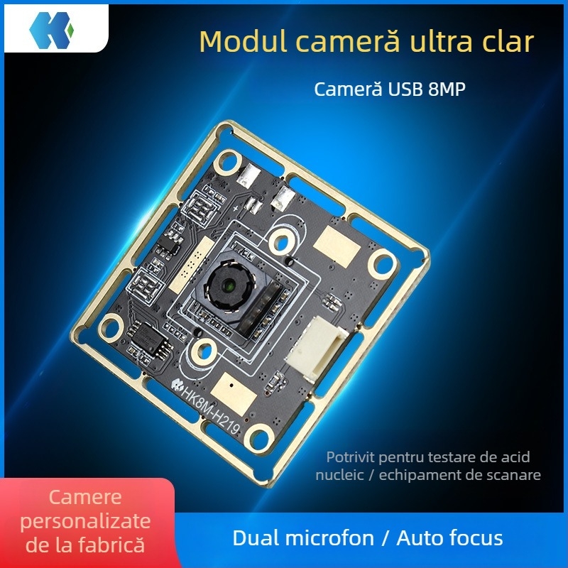 Cameră industrială USB 2.0 4K cu senzor 8MP, rezoluție 3840×2160, 30FPS, OCR recunoaștere text, focalizare automată, fără driver, microfon încorporat