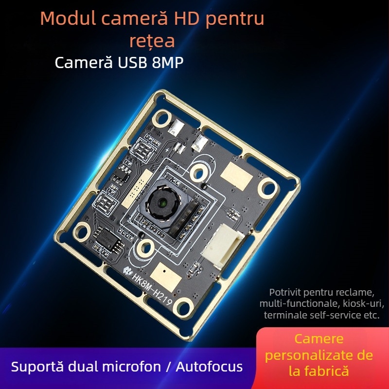 Cameră industrială USB 2.0 4K cu senzor 8MP, rezoluție 3840×2160, 30FPS, OCR recunoaștere text, focalizare automată, fără driver, microfon încorporat