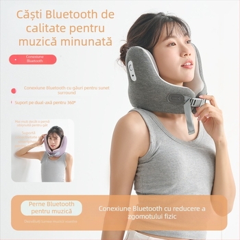 Perne de gât cu spumă de memorie, pernă de călătorie în formă U, husă din bumbac 100%, greutate 0.5-1.0 kg.