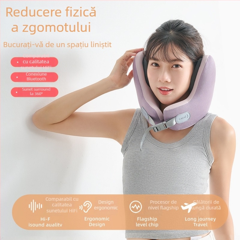 Perne de gât cu spumă de memorie, pernă de călătorie în formă U, husă din bumbac 100%, greutate 0.5-1.0 kg.