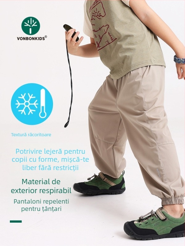 Pantaloni de copii pentru uscare rapidă – Amestec de fibre chimice, Unisex, Vară/Primăvară, Anti-țânțari, Pentru exterior