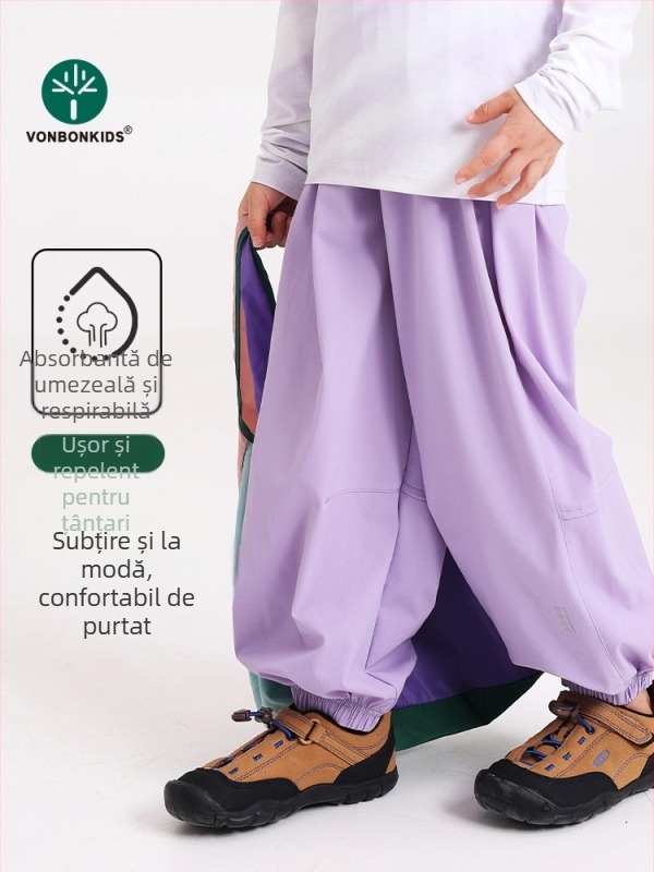 Pantaloni de copii pentru uscare rapidă – Amestec de fibre chimice, Unisex, Vară/Primăvară, Anti-țânțari, Pentru exterior