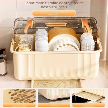 Raft de scurgere pentru vase; din plastic; montaj pe blat; potrivit pentru farfurii și boluri; stil modern minimalist